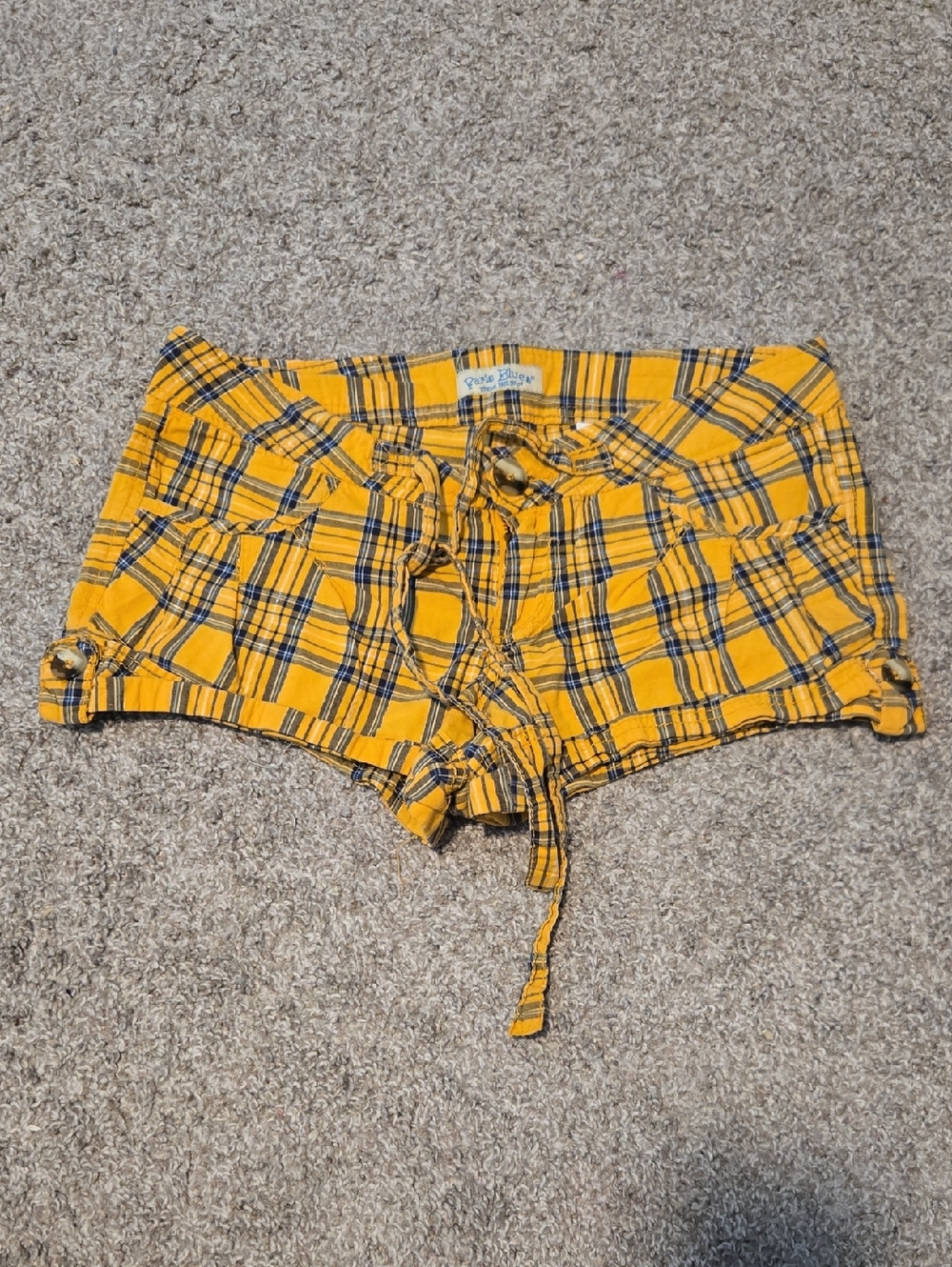 Paris Blues Yellow Plaid High Waist Women’s Shorts